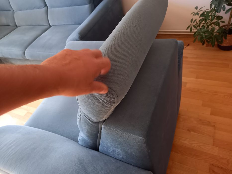 Duży narożnik z fotelem