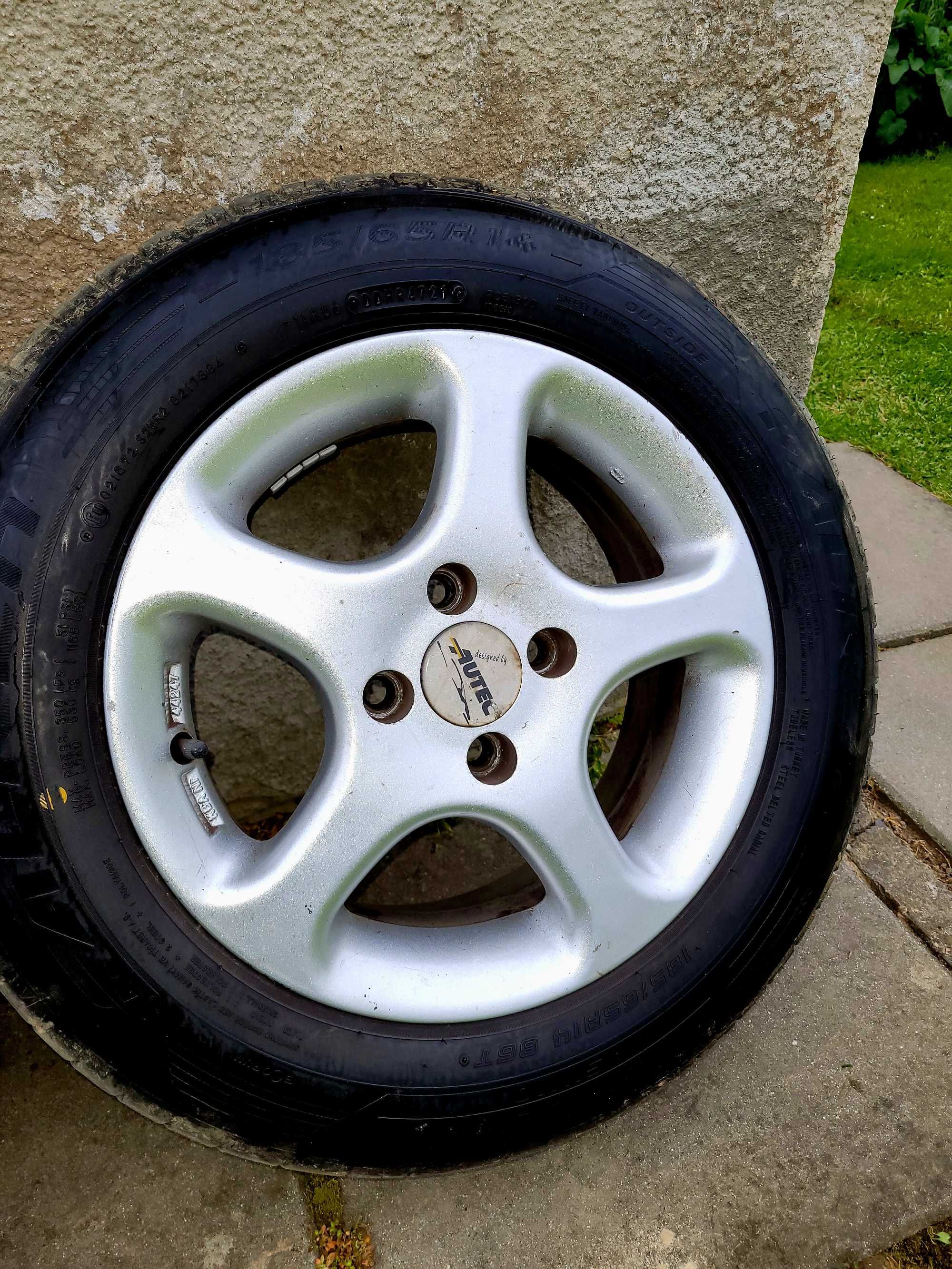 Komplet kół, felgi AUTEC 14'', 4x100, ET-35, 6.0Jx14H2, Opony 185/65r