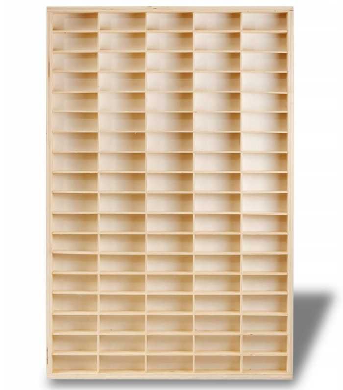DREWNIANA PÓŁKA NA AUTA resoraki MDF organizer HOT WHEELS 90 przegród