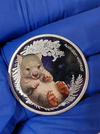 RZADKOŚĆ Moneta kolekcjonerska srebrna 50 centów 2013 kolorowy Wombat
