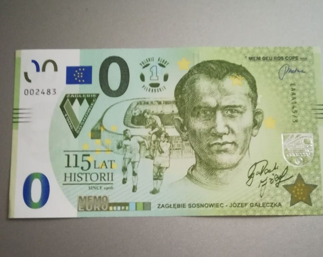 0 Memo euro Zagłębie Sosnowiec. Józef Gałeczka.