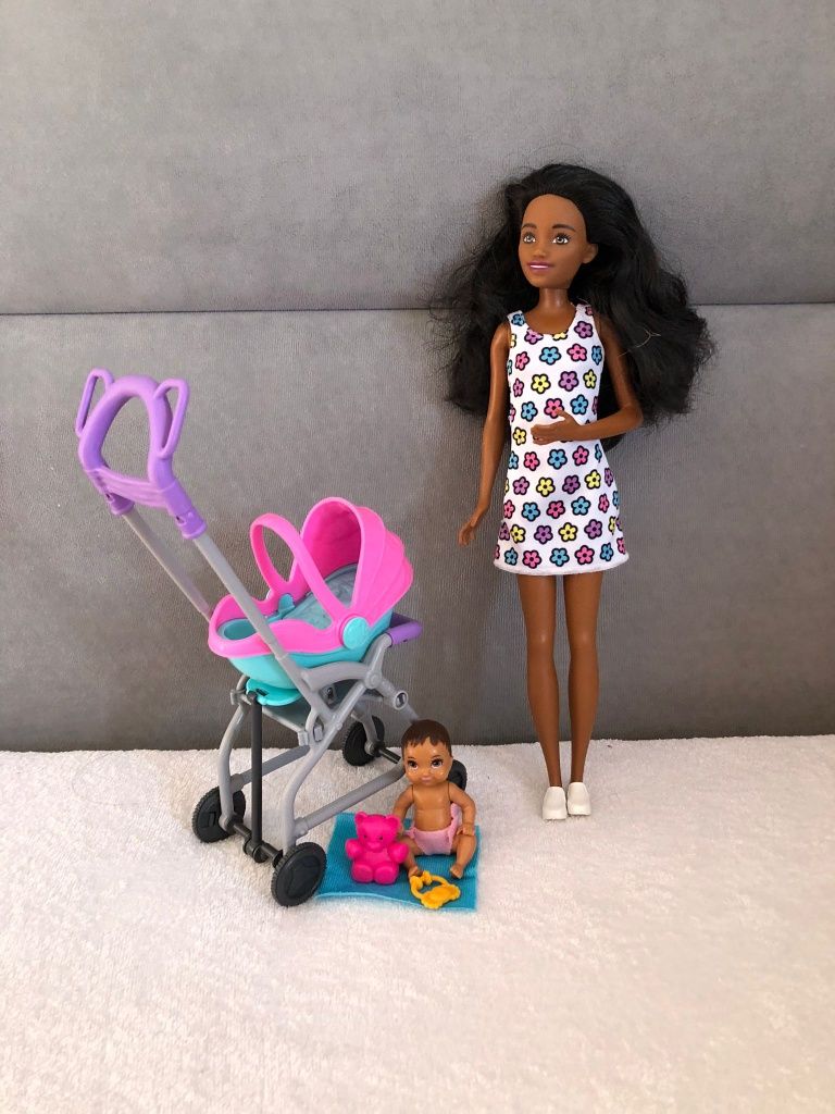Barbie Skipper opiekunka z wózkiem i bobasem