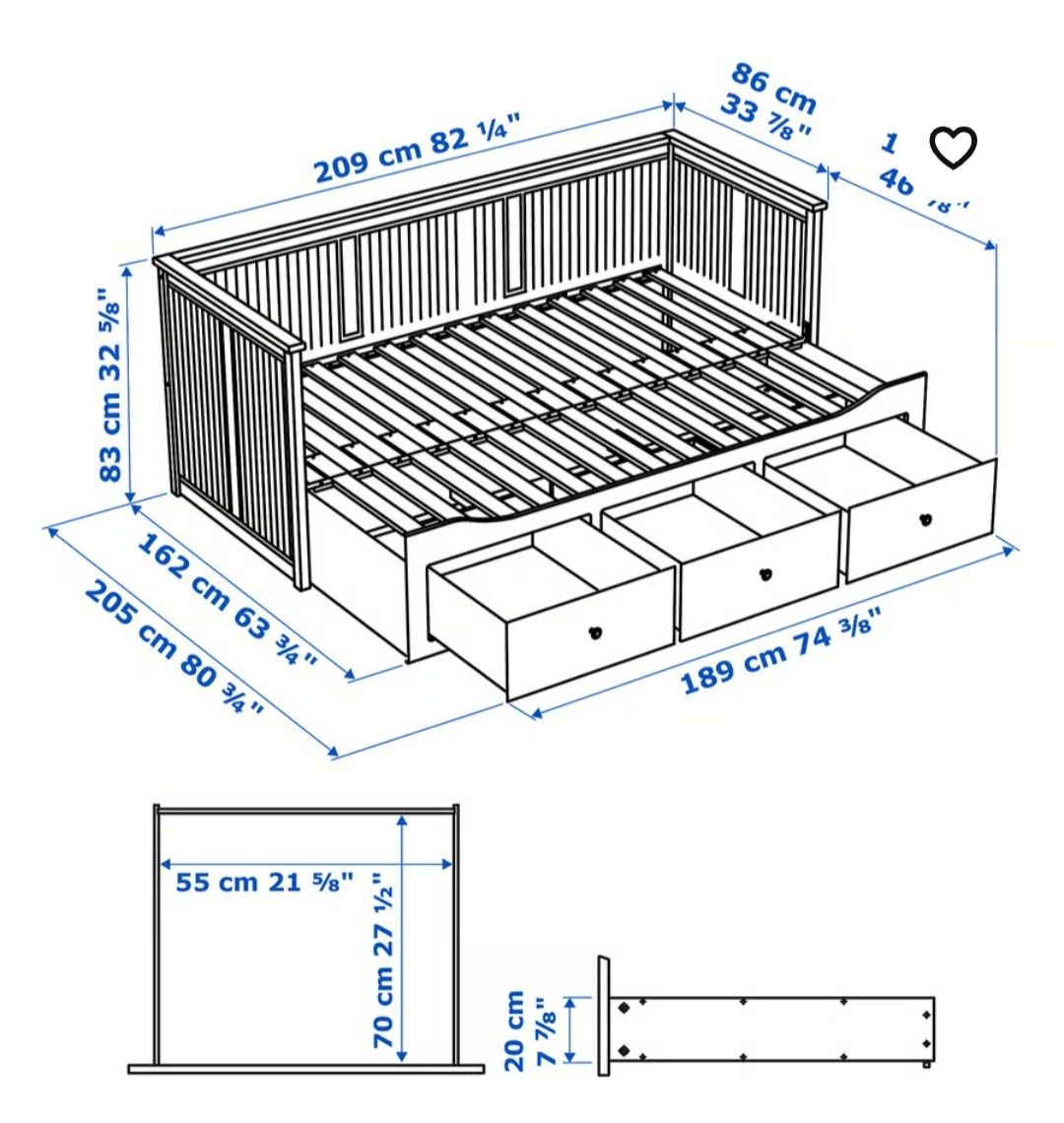 Cama Ikea Hemnes + 2 colchões