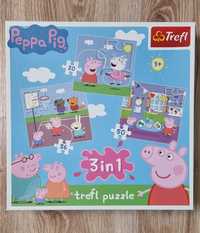 Puzzle świnka Peppa 3w1