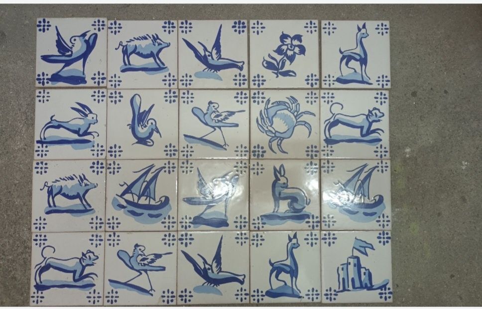 Azulejos de figura avulsa 13x13 cm de 1920 lusitania