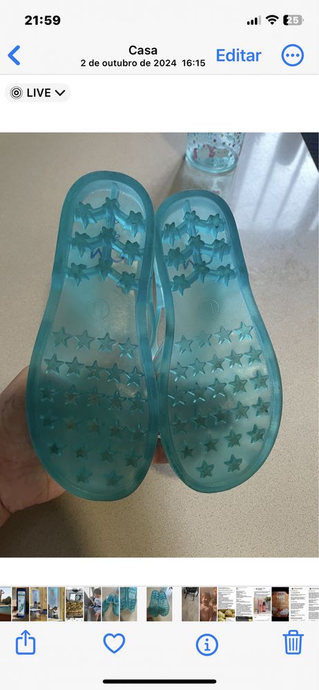 Sandalias praia plastico
