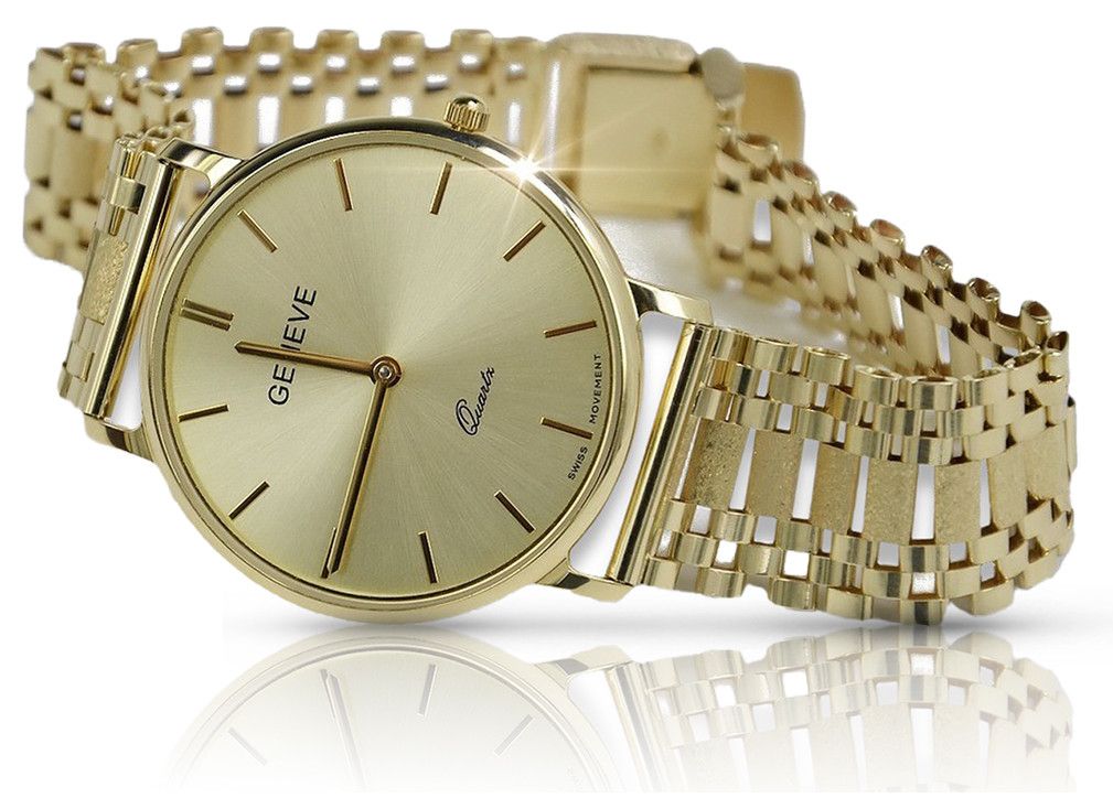 Złoty zegarek 14k 585 z bransoletą męski Geneve mw004y&mbw001y Gdańsk
