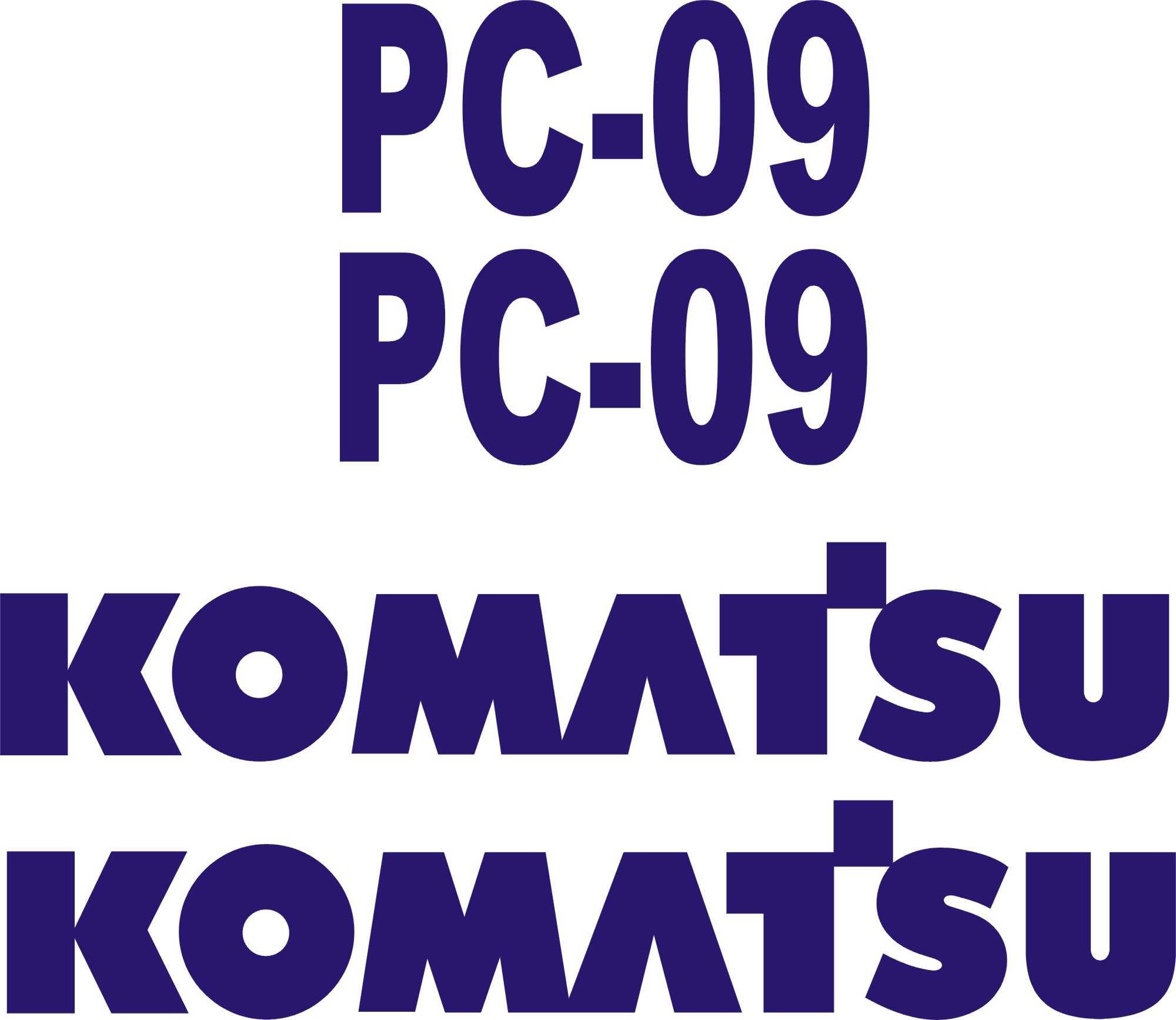 KOMATSU PC09 lub PC30-1 naklejka koparki ładowarka wózek widłowy