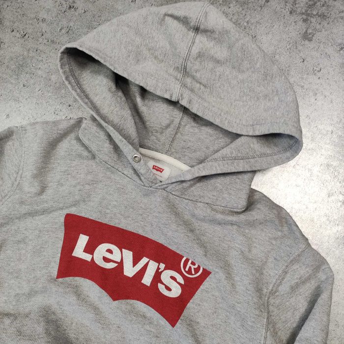 MĘSKA Bluza Klasyczna Bawełna duże Logo Levis Hoodie z Kapturem LEVIS