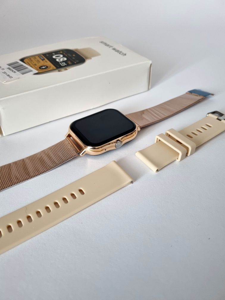 Smartwatch złoty 2 paski