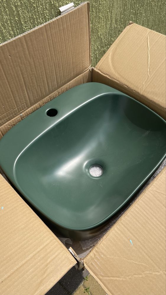 Umywalka nablatowa zlew LUIZA 50 GREEN MAT
