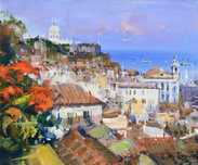 Exímio óleo sobre tela do pintor David Levy Lima (Lisboa - Panteão)