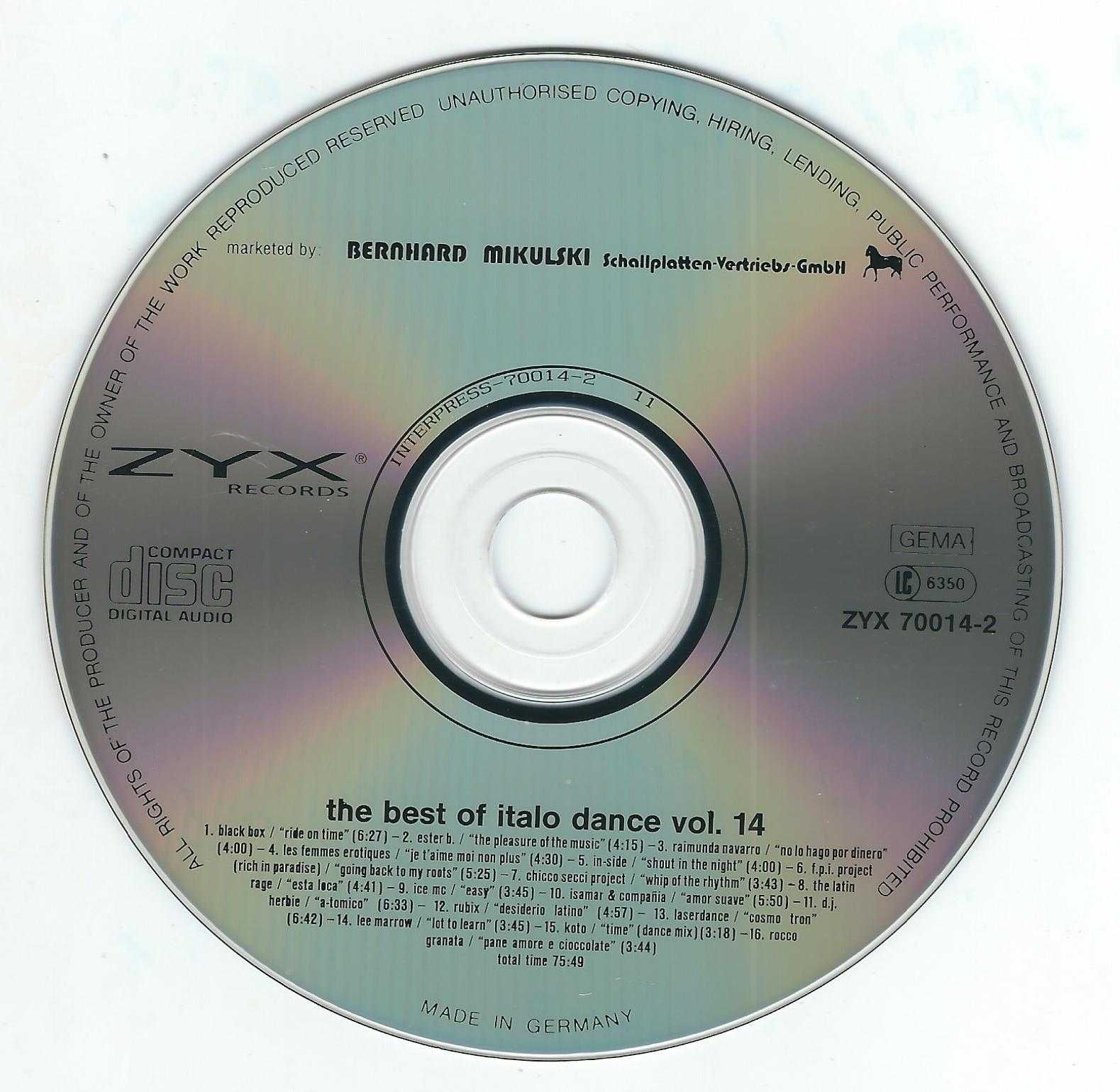 CD VA - The Best Of Italo Dance Vol. 14 (1989) (ZYX Records)
