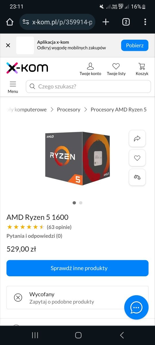 Procesor ryzen 5 1600