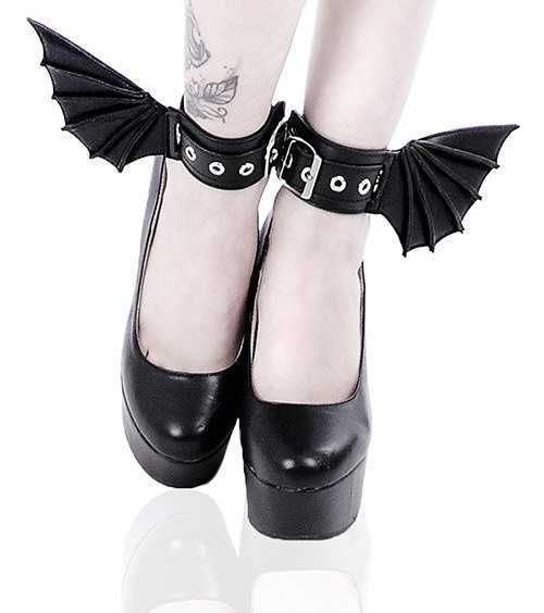 Bransolety RESTYLE na kostki buty nietoperz bat skrzydła killstar