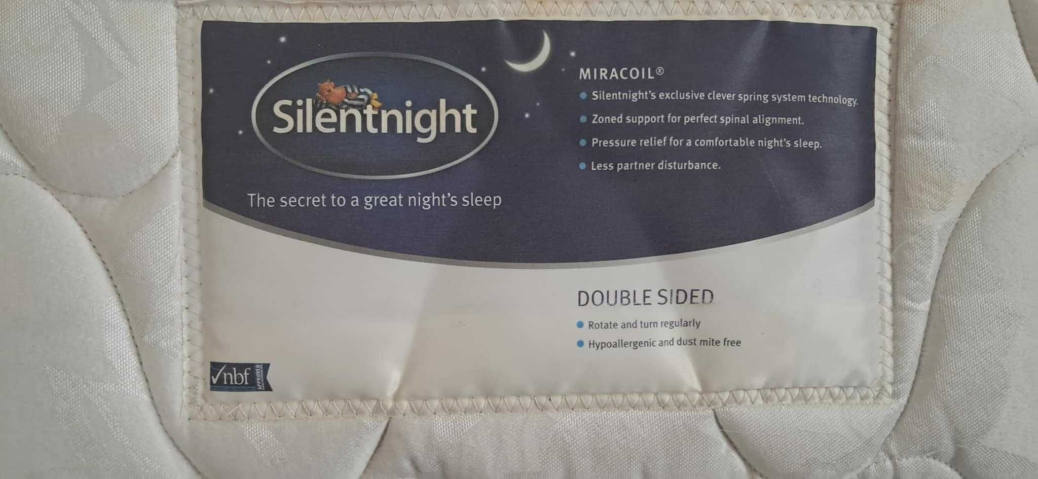 Drewniane łóżko +materac 90x190 Stan bardzo dobry Silentnight miracoil