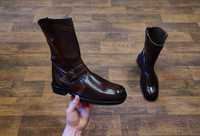 Rushu мужские ковбойские сапоги с натуральной кожи байкерские ботинки