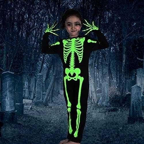 Strój przebranie szkielet kościotrup świecący Halloween r.M 116/122