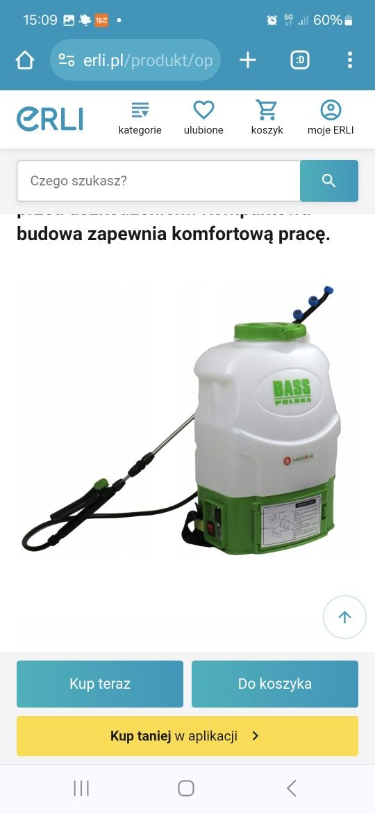 Opryskiwacz elektryczny akumulatorowy BASS Polska 16l Gratis