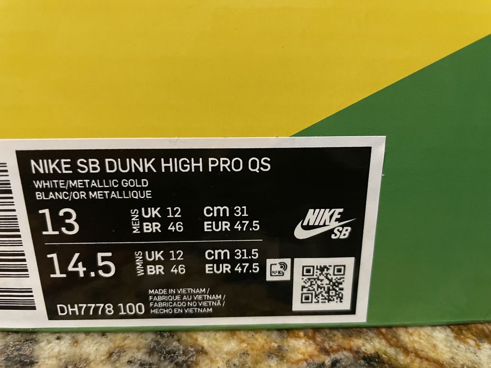 Nike SB Dunk High Pro QS w rozmiarze 47,5