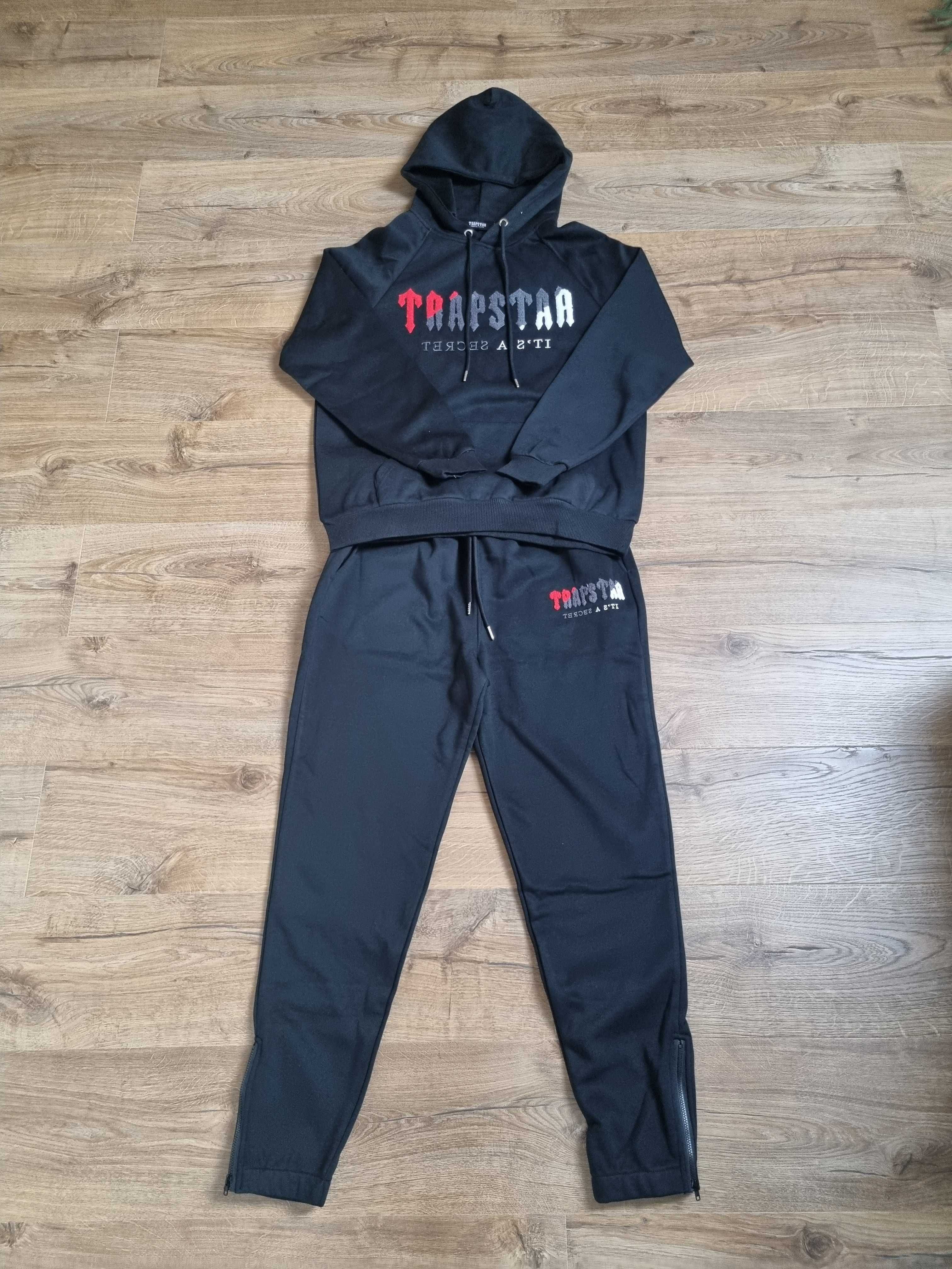 Dres TRAPSTAR czarny set komplet bluza z kapturem + spodnie dresowe M