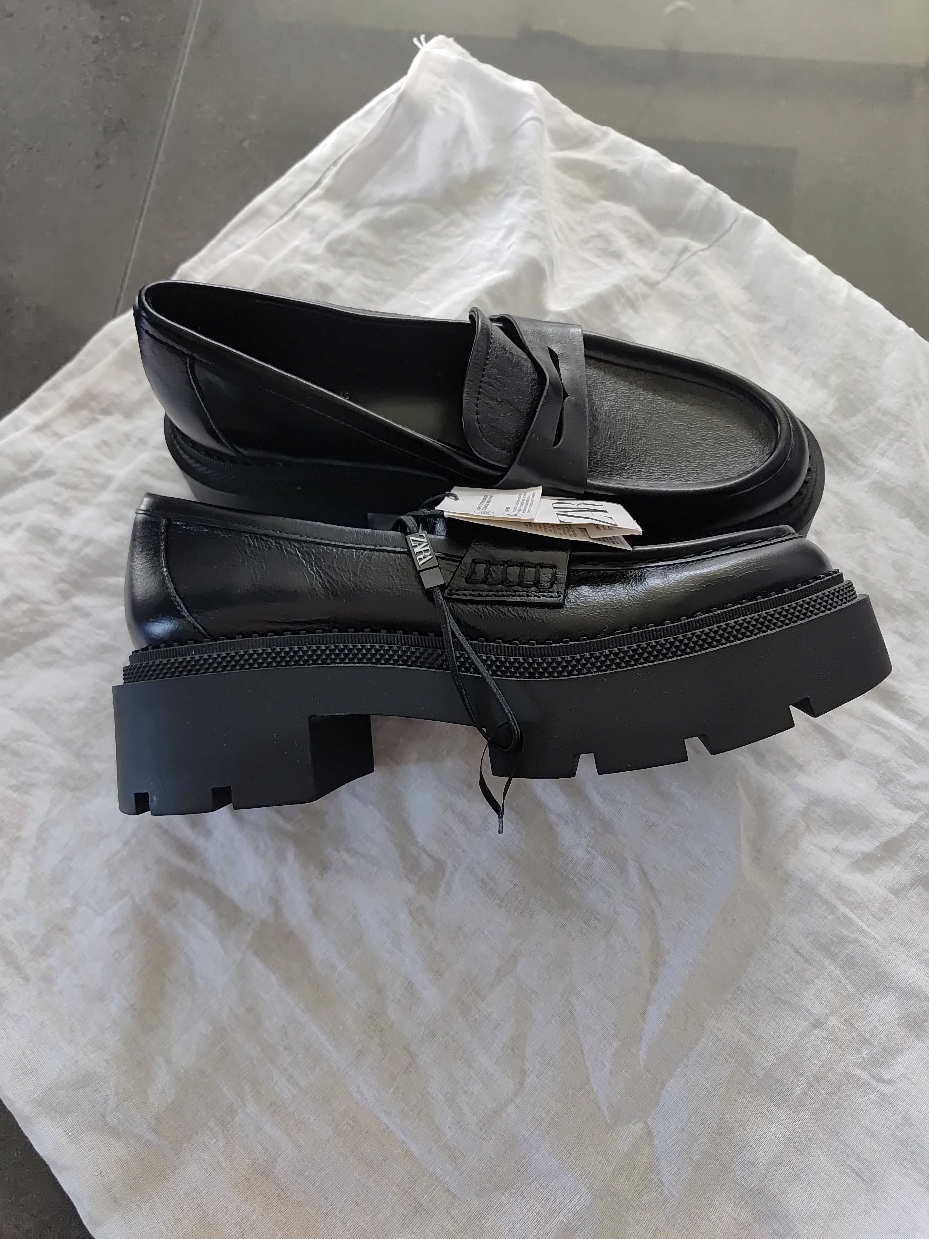 Skórzane buty Zara nowe 40