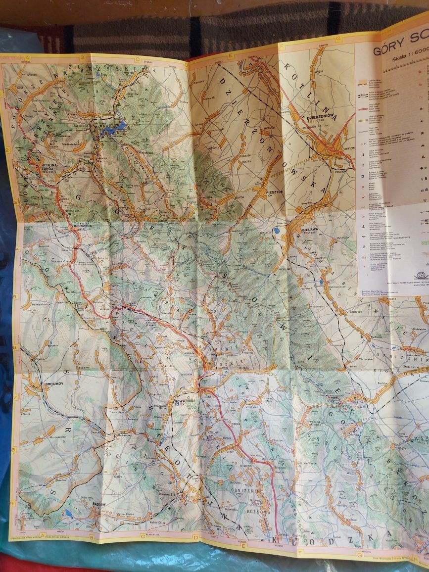 Stara MAPA turystyczna GÓRY SOWIE 1976rok