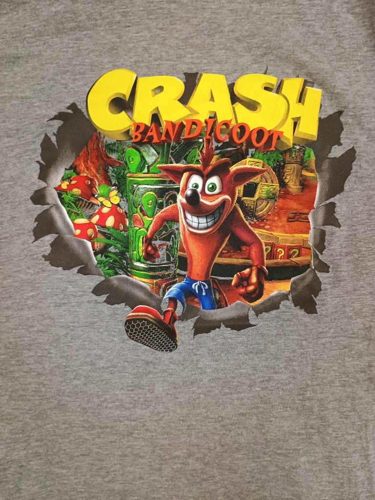 Szara Koszulka Crash Bandicoot y2k S