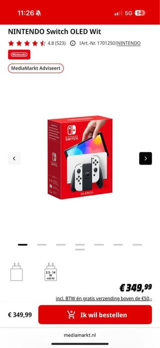 Nintendo swich oled  ігрова приставка з європи