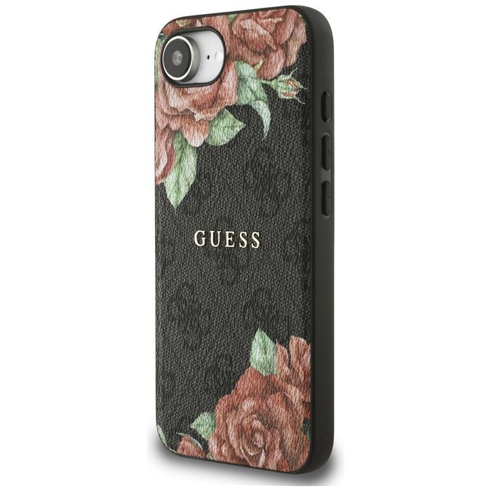 Etui GUESS 4G Flowers Print MagSafe do Iphone 16e czarny