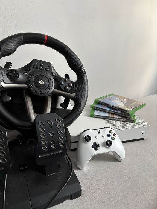 Xbox one s , Kierownica Xbox Hori + 3 gry