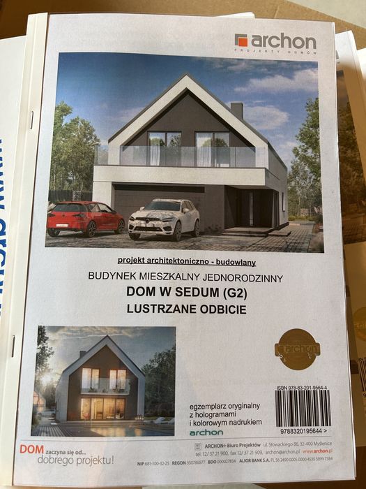 Projekt dom w sedum G2 lustrzane odbicie archon