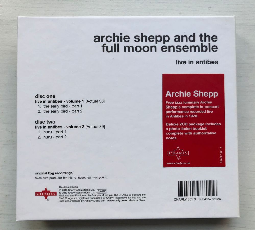 Archie Shepp and the Full Moon Ensemble - 2 CD Live in Antibes