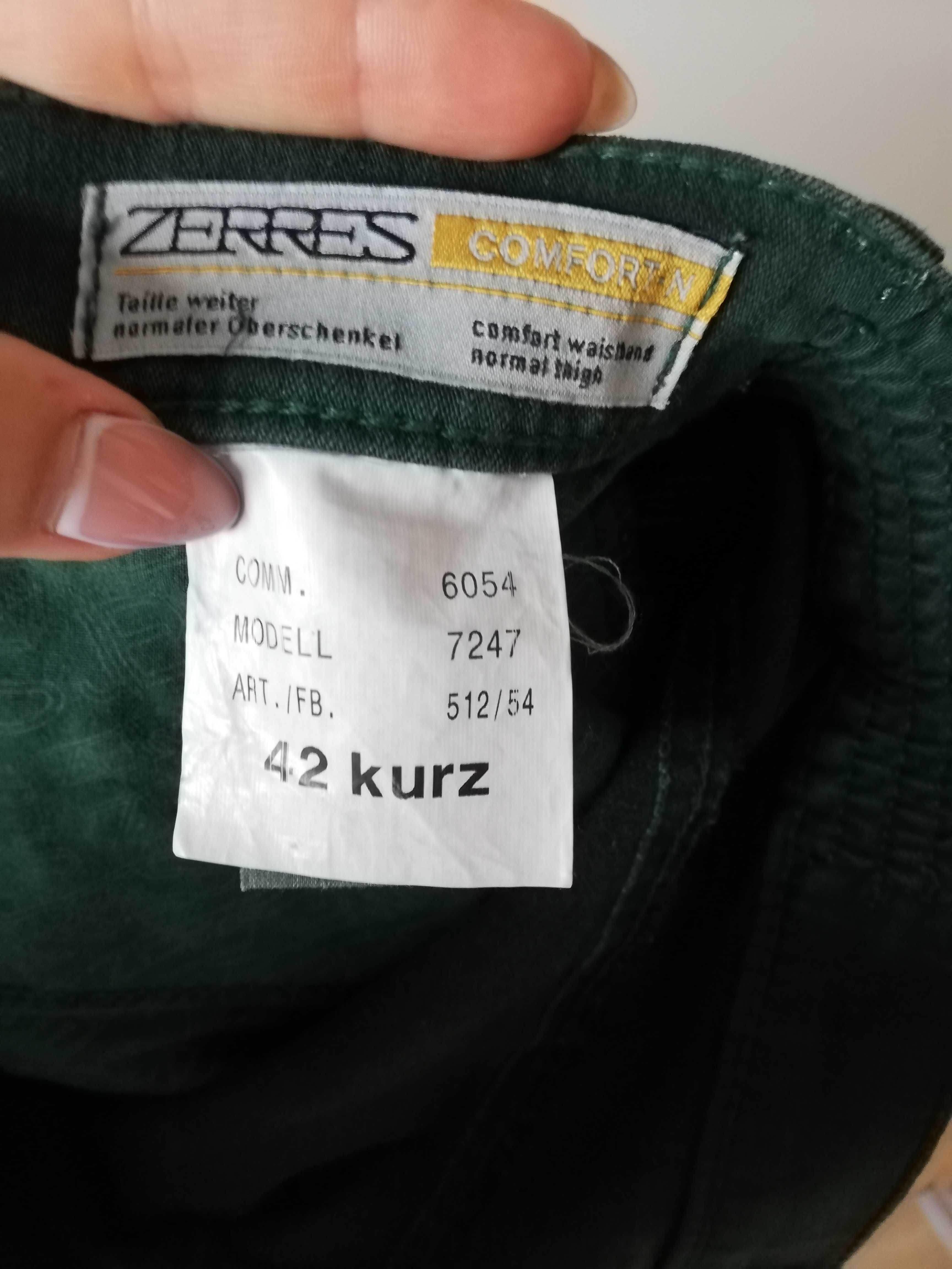 Zerres  Van Graaf ciemno zielone spodnie jeans proste r.42