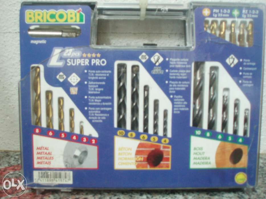 Kit completo de Brocas e pontas de aparafusar Bricobi