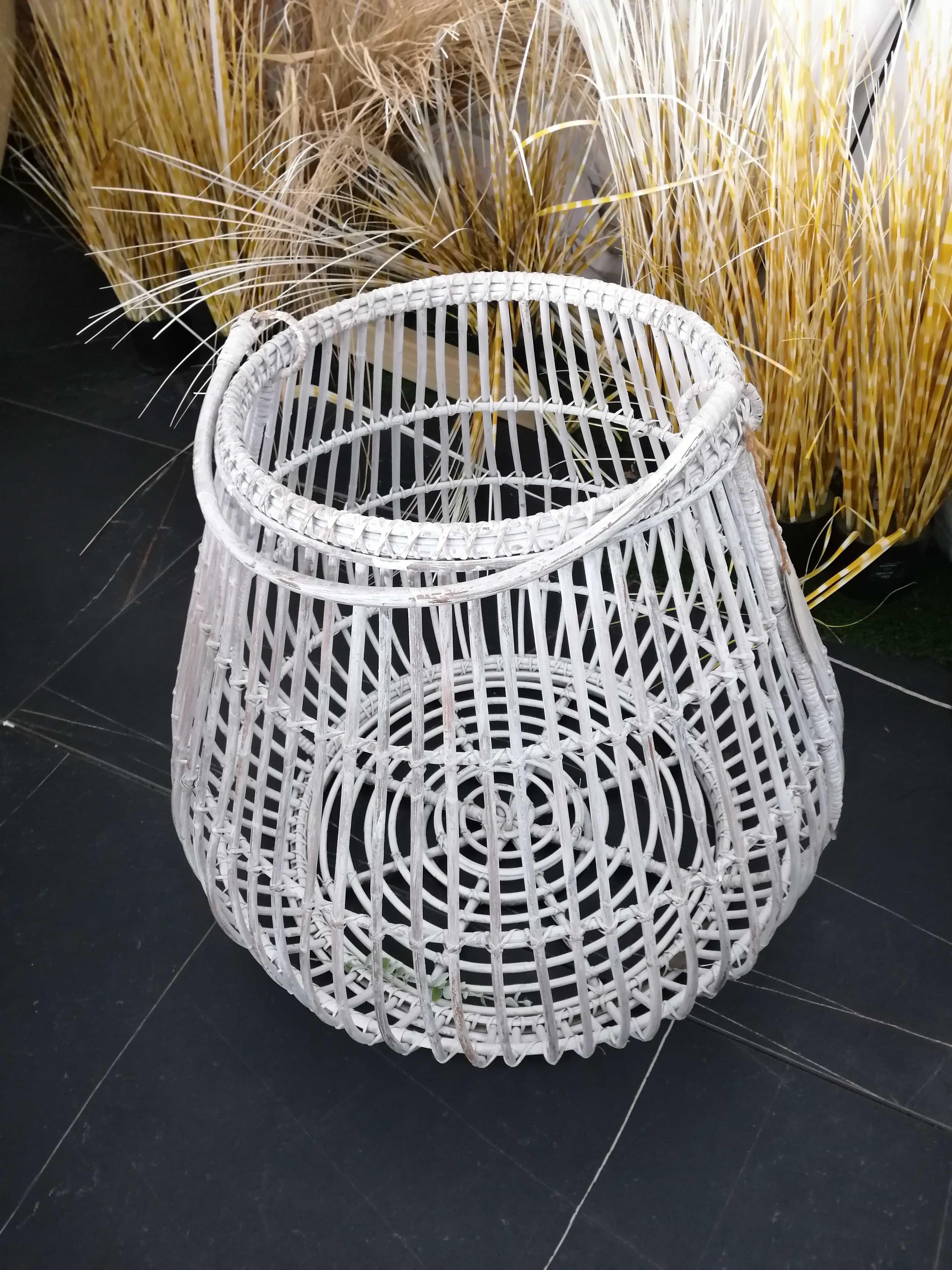 Lampion okrągły CAEN fi 69cm x wys. 59cm biały przecierany EKSPOZYCJA