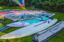 Kompletny zestaw windsurfingowy – lata 90., sprawny, gotowy do pływani