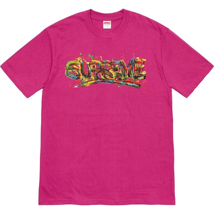 Supreme Paint Logo Tee rozmiar M T-shirt Magenta