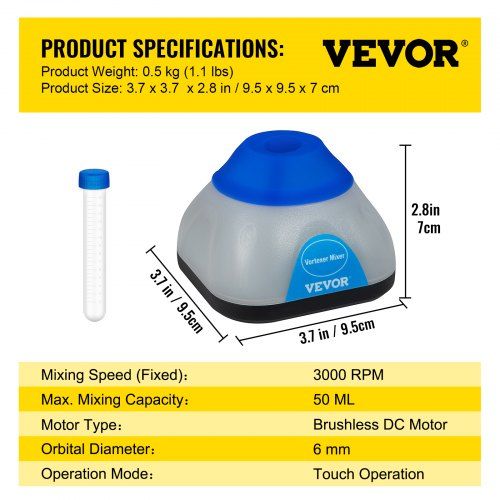 KW-3000-1T Vortex Paint Mixer 3000 RPM Laboratório Mini Vortex Shaker