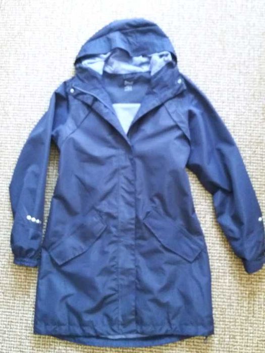 Nowa granatowa kurtka przeciwdeszczowa, wiatrówka damska 42, kaptur