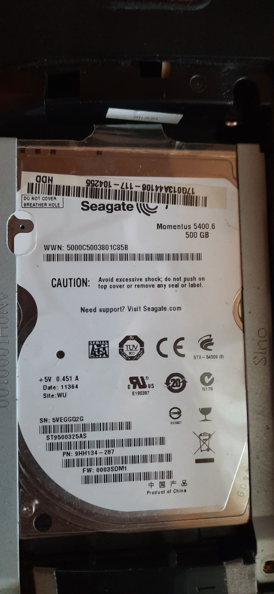 Жорсткий диск, вінчестер,HDD 2.5 для ноутбука або MacBook,sagate 500gb