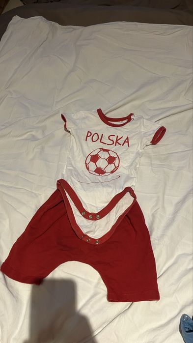 Komplet body 80 piłka nożna Polska i spodenki baggy