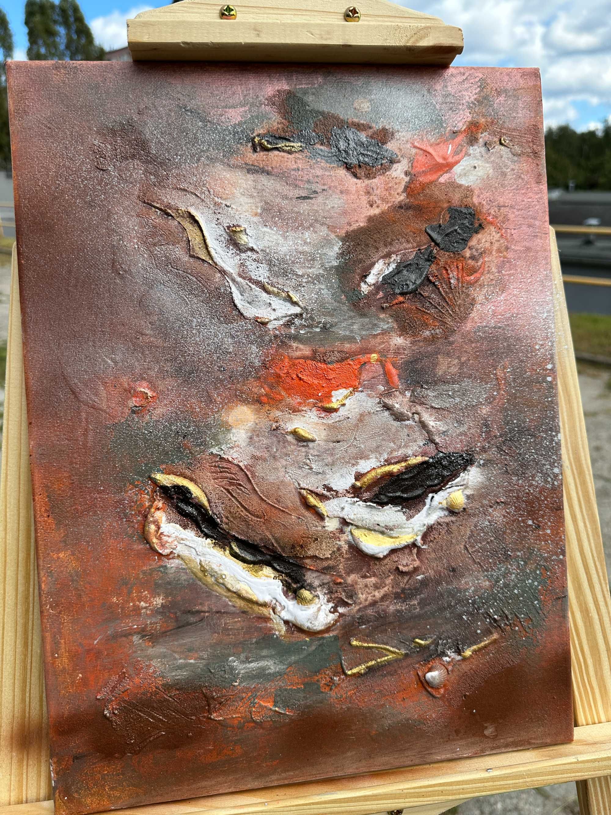 ,,SEDNO" Obraz struktura akrylowy ręcznie malowany 30x40 cm abstrakcja