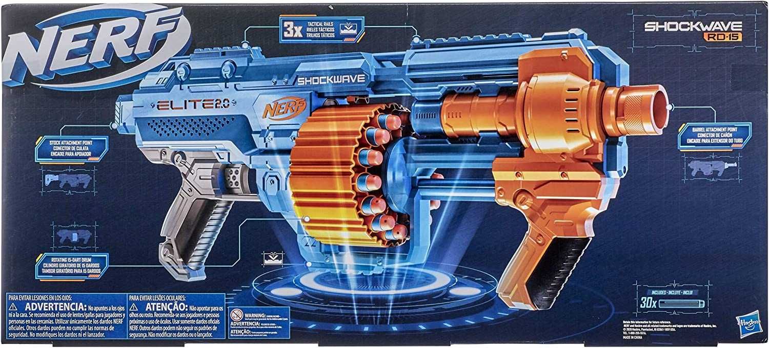 Оригінал NERF Elite 2.0 Shockwave RD-15. Бластер Нерф Еліт Шоквейв