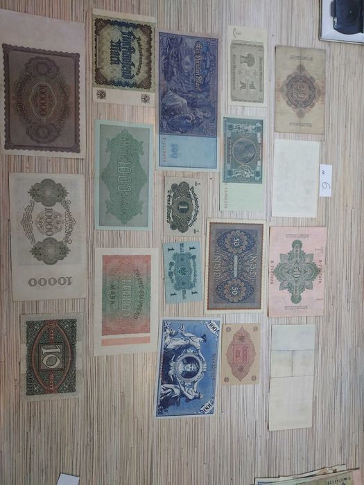 Starocie banknoty marki Niemcy 5 zestawów