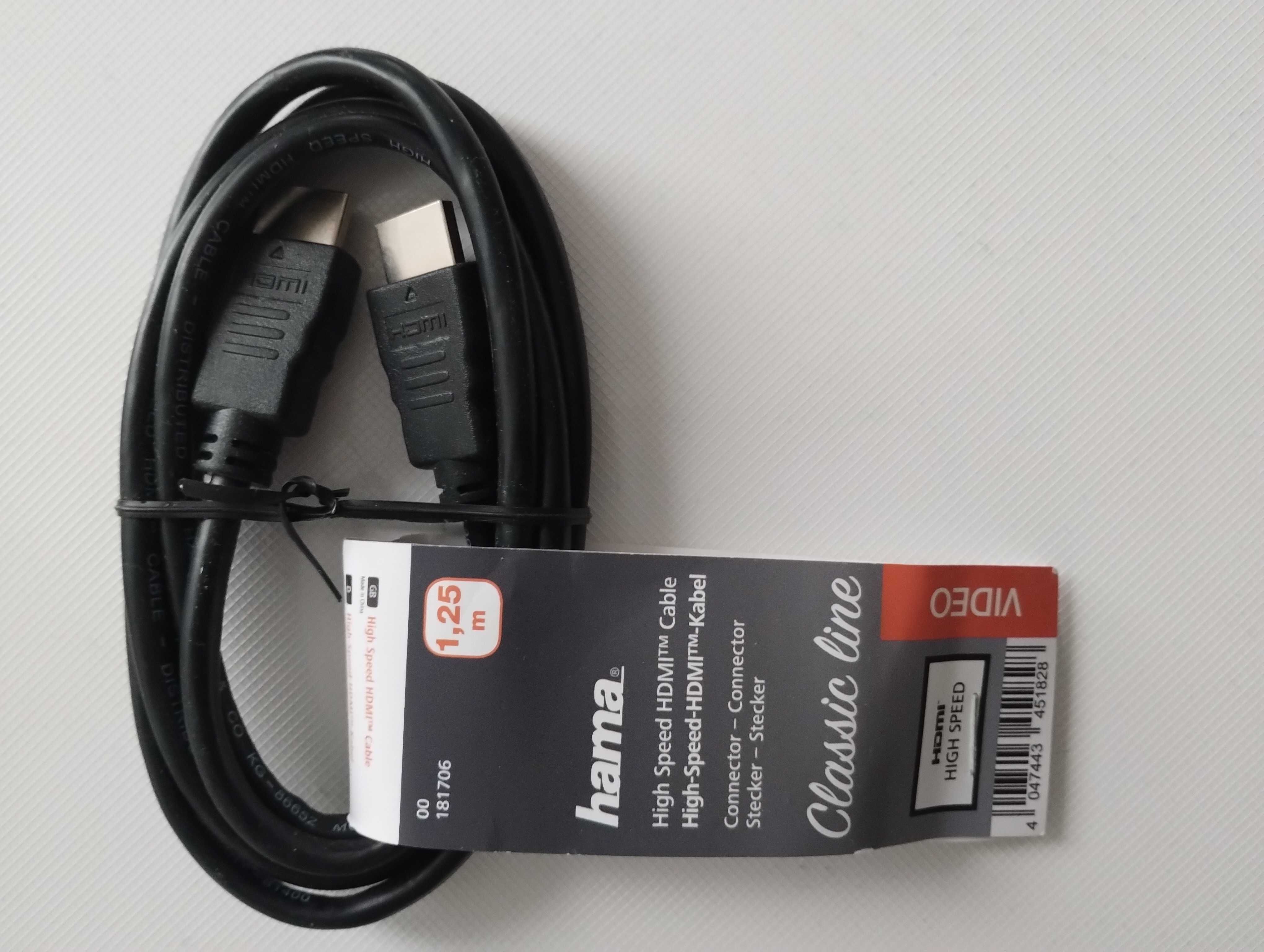 Kabel Hama HDMI - HDMI 1,25 m