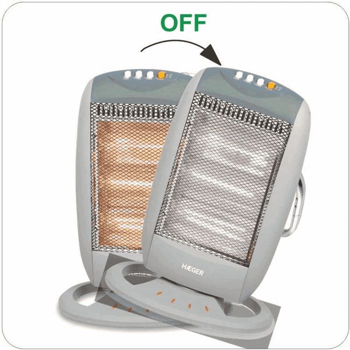 Aquecedor a halogéneo HAEGER HALO 1200 PLUS – 1200W