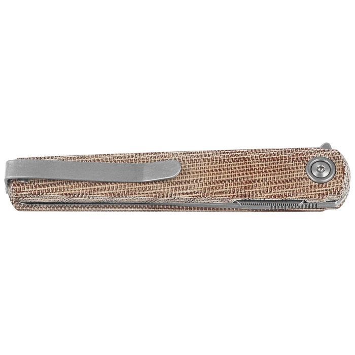 Nóż składany MKM Flame Light Drop Point Natural Canvas Micarta,