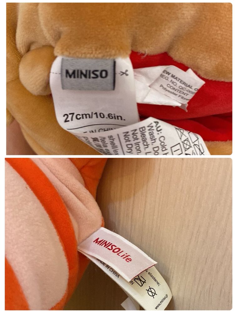 Мяка іграшка Минисо Miniso, іграшка-муфта левеня, лобстер