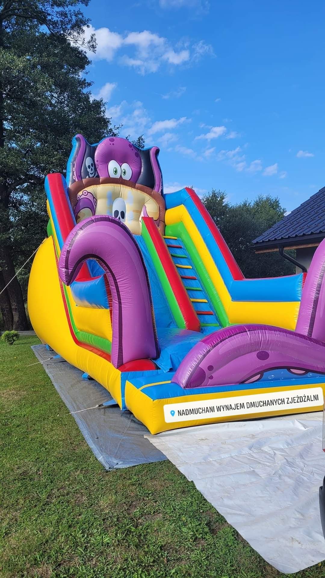 Dmuchaniec zjeżdżalnia Euro-Bungee trampolina wynajem Piana Party